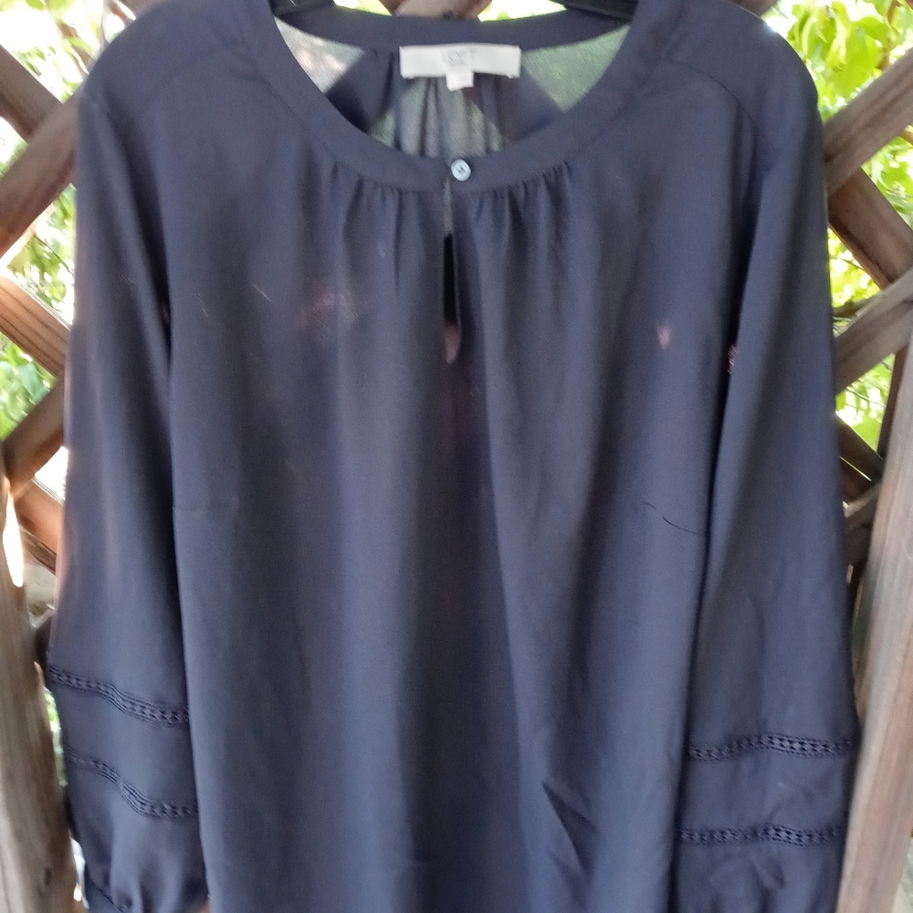 LOFT, Navy Blue Blouse, Size 16